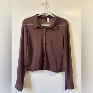 Divided sheer long sleeve